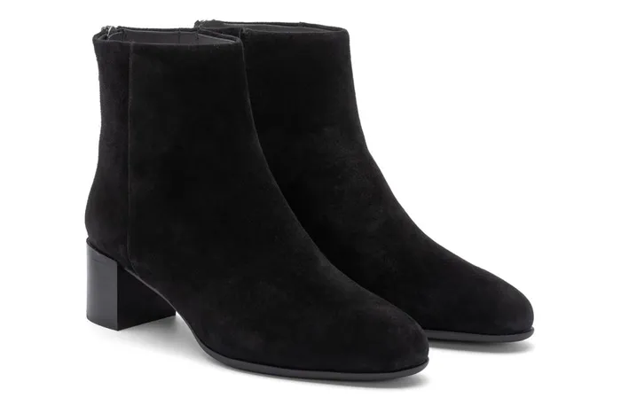 Women ABEO Footwear Boots Plaza Back Zip Black Suede Women ABEO Footwear Boots Plaza Back Zip Black Suede