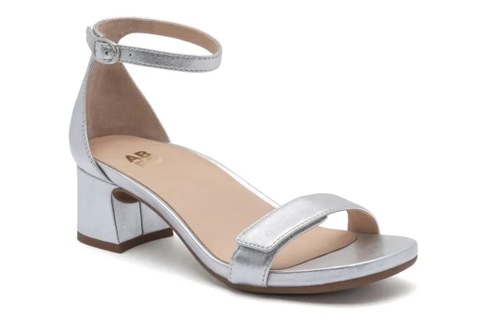 Women ABEO Footwear Dress Avenue Strap Silver Leather