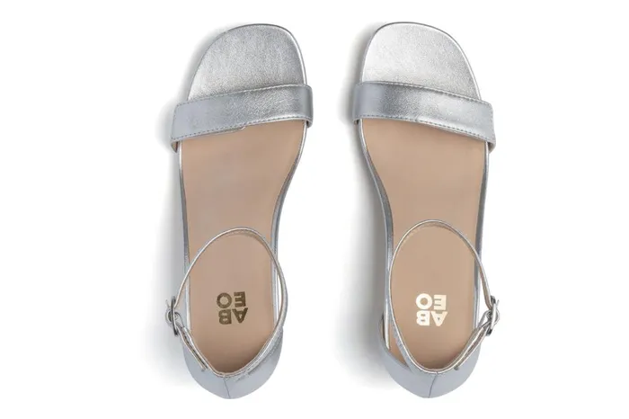 Women ABEO Footwear Dress Avenue Strap Silver Leather Women ABEO Footwear Dress Avenue Strap Silver Leather