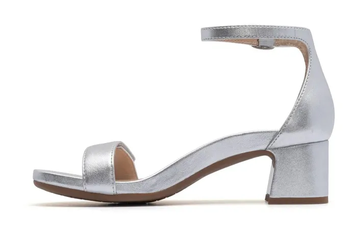 Women ABEO Footwear Dress Avenue Strap Silver Leather Women ABEO Footwear Dress Avenue Strap Silver Leather