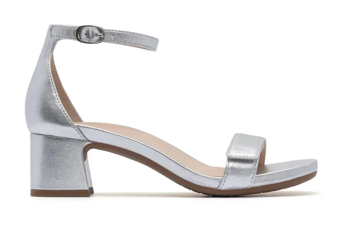 Women ABEO Footwear Dress Avenue Strap Silver Leather Women ABEO Footwear Dress Avenue Strap Silver Leather