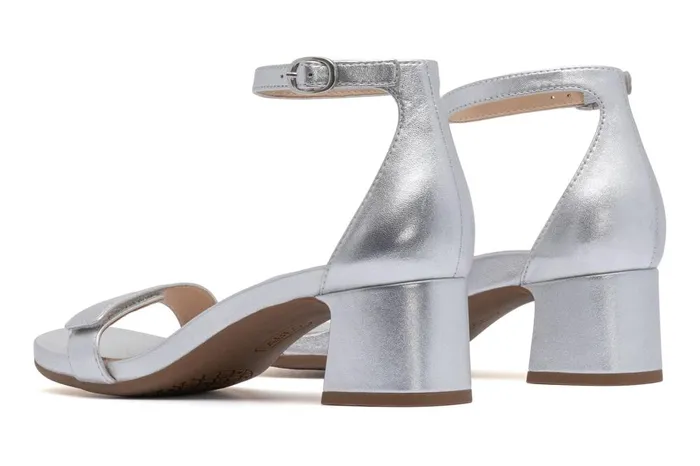 Women ABEO Footwear Dress Avenue Strap Silver Leather Women ABEO Footwear Dress Avenue Strap Silver Leather