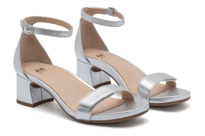 Women ABEO Footwear Dress Avenue Strap Silver Leather Women ABEO Footwear Dress Avenue Strap Silver Leather