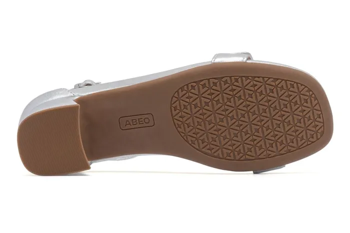 Women ABEO Footwear Dress Avenue Strap Silver Leather Women ABEO Footwear Dress Avenue Strap Silver Leather