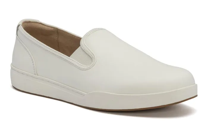 Women ABEO Footwear Sneakers Encore Slip On White Leather