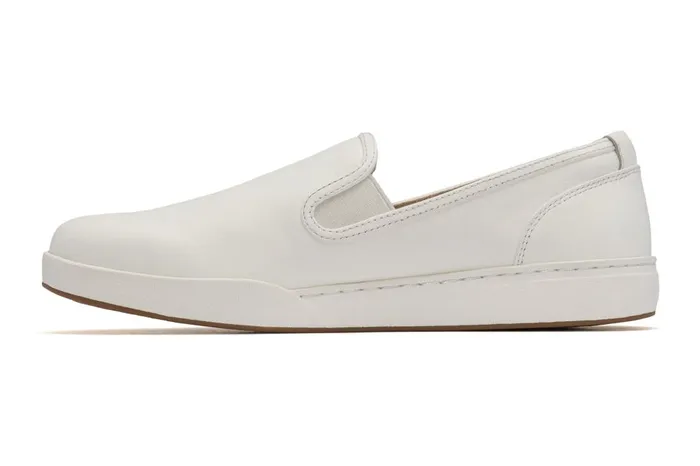 Women ABEO Footwear Sneakers Encore Slip On White Leather Women ABEO Footwear Sneakers Encore Slip On White Leather