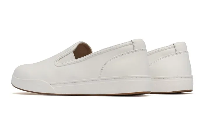 Women ABEO Footwear Sneakers Encore Slip On White Leather Women ABEO Footwear Sneakers Encore Slip On White Leather