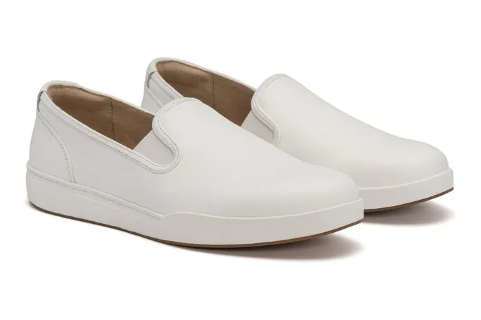 Women ABEO Footwear Sneakers Encore Slip On White Leather Women ABEO Footwear Sneakers Encore Slip On White Leather