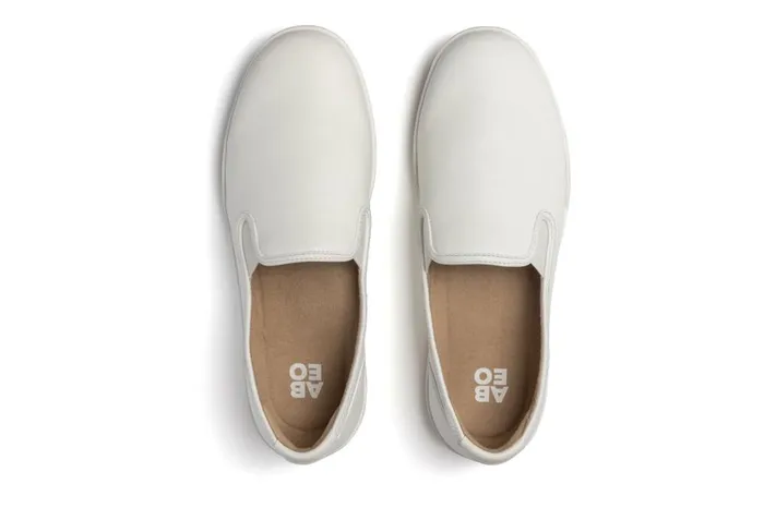 Women ABEO Footwear Sneakers Encore Slip On White Leather Women ABEO Footwear Sneakers Encore Slip On White Leather