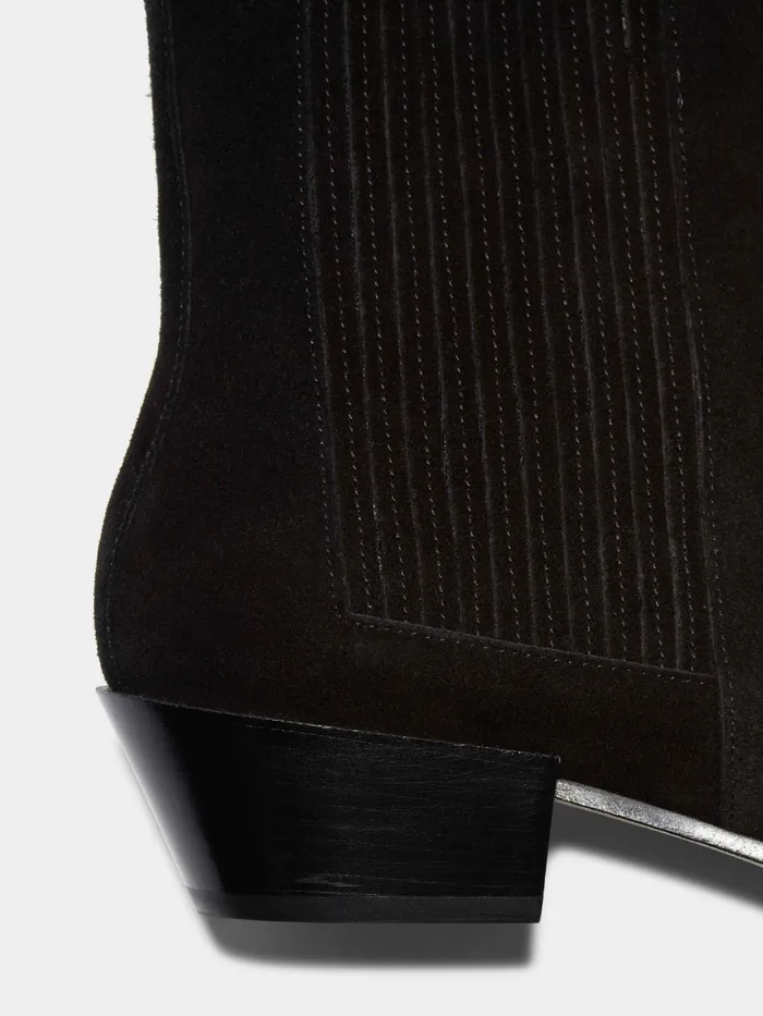 Women Aeyde BELINDA Black Suede Cowboy Boot Aeyde Ankle Boots