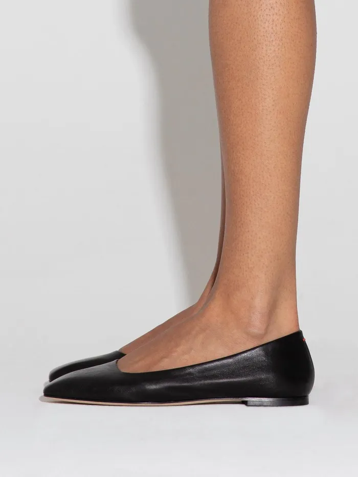 Women Aeyde IDA Black Ballet Flat Aeyde Flats