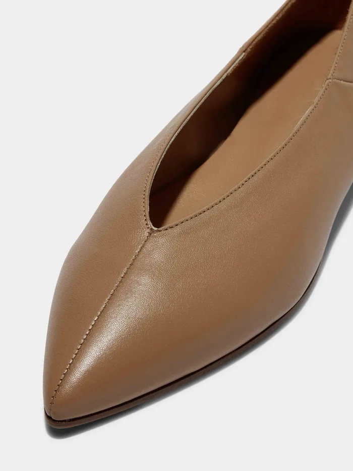 Women Aeyde MOA Hazelnut Pointed Toe Flat Aeyde Flats