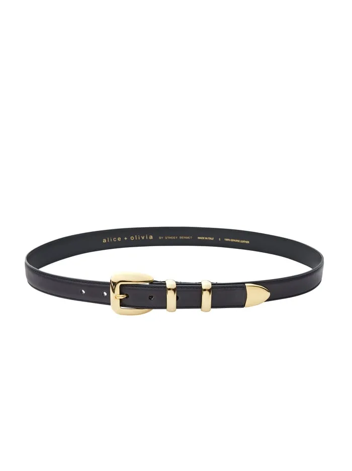 Women Alice Olivia Hayden Buckle Belt Blackgold
