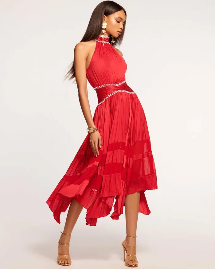Women Alora Embellished Midi Dress Navy Ramy Brook Dresses