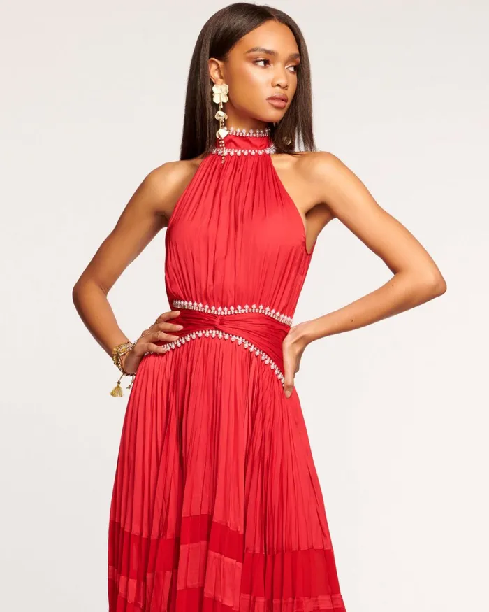 Women Alora Embellished Midi Dress Navy Ramy Brook Dresses