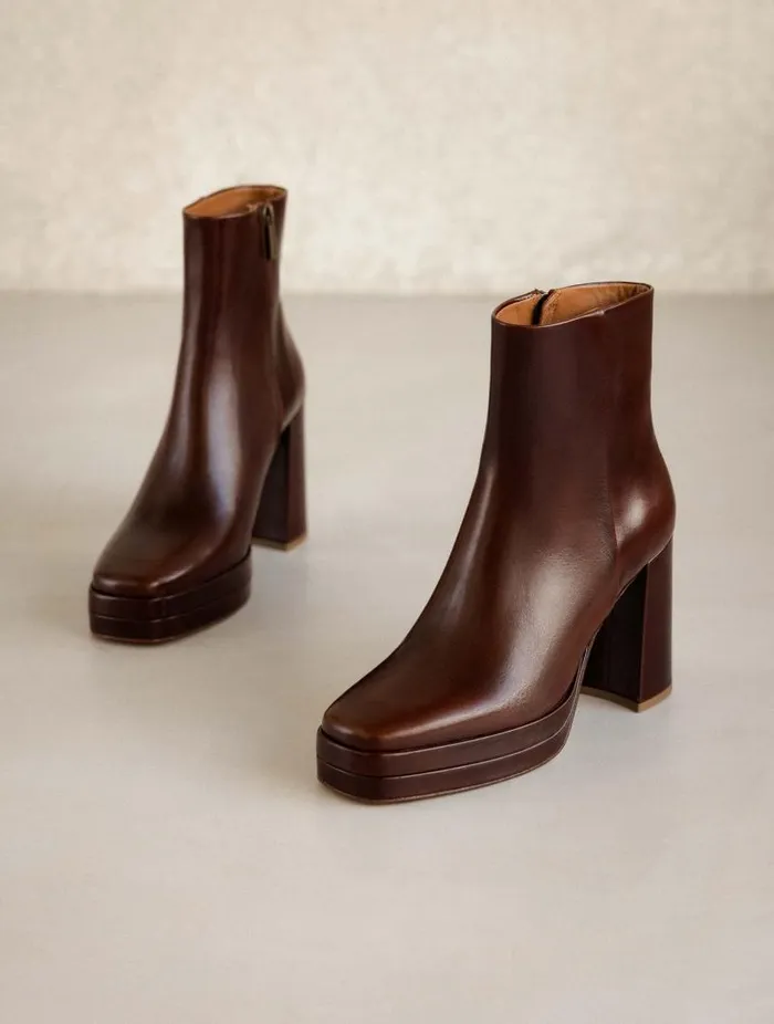 Women Ankle Boots Bobbies Adle Turkish Coffee