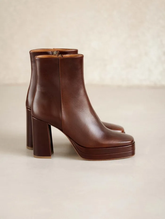 Women Ankle Boots Bobbies Adle Turkish Coffee
