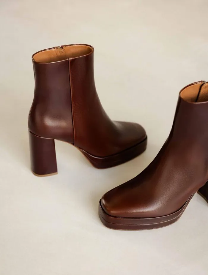Women Ankle Boots Bobbies Adle Turkish Coffee