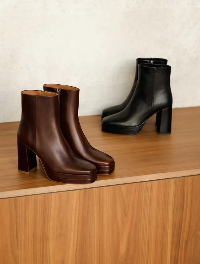 Women Ankle Boots Bobbies Adle Turkish Coffee