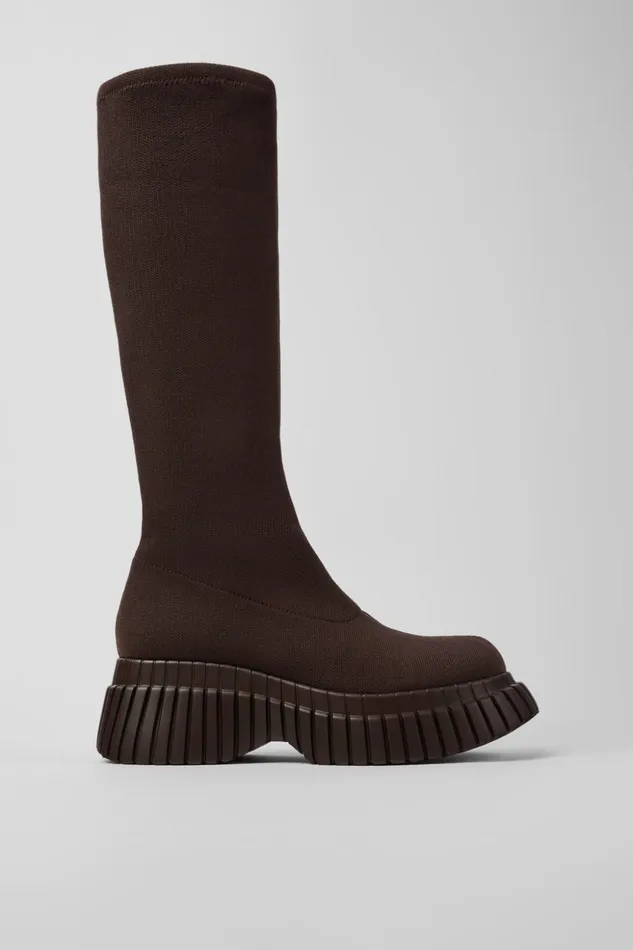 Women BCN TENCEL Brown Textile Boots Camper Boots