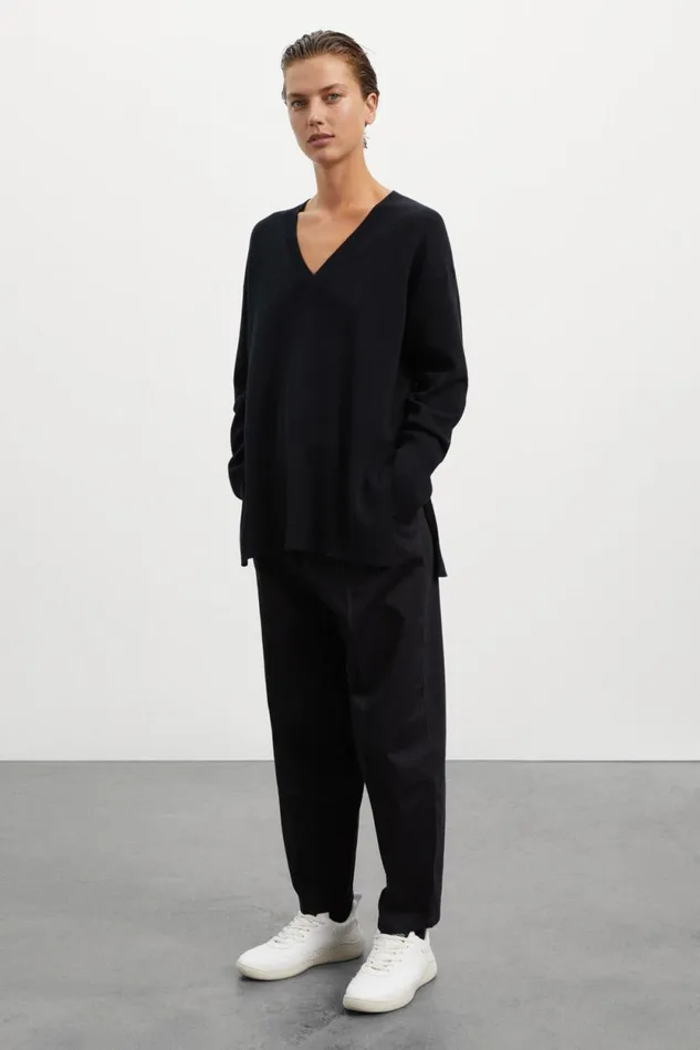 Women Black Bergamota Knitted Jumper Ecoalf Knitwear