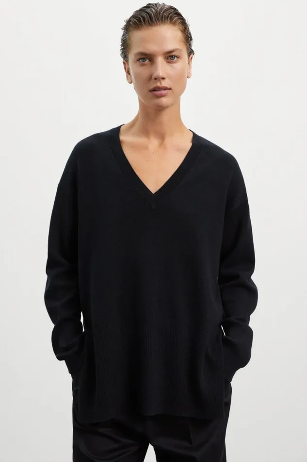 Women Black Bergamota Knitted Jumper Ecoalf Knitwear