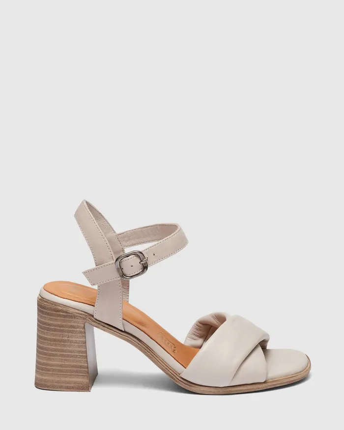 Women Block Heels NOVO Shoes VIRGINIA TAUPE Heeled Sandals