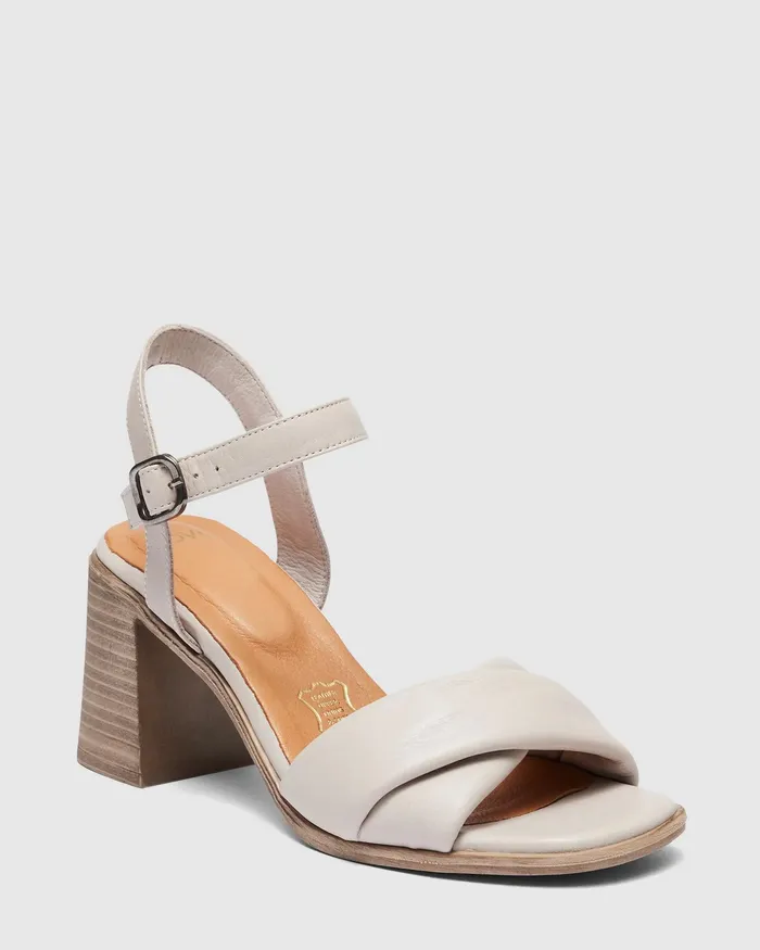 Women Block Heels NOVO Shoes VIRGINIA TAUPE Heeled Sandals