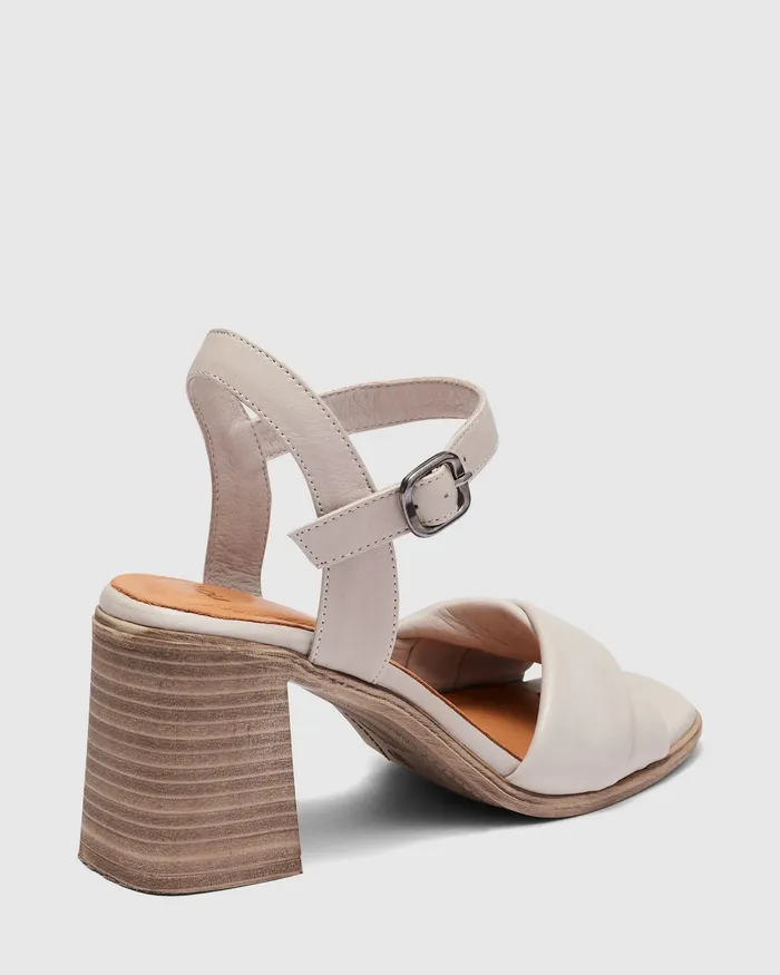 Women Block Heels NOVO Shoes VIRGINIA TAUPE Heeled Sandals