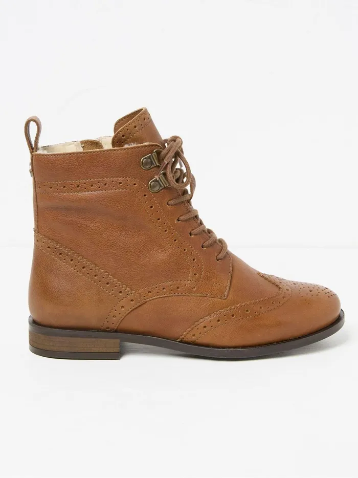 Women Boots Fat Face Anwen Brown Brogue Ankle Boots