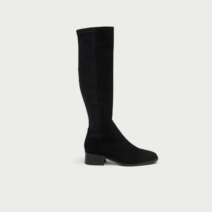 Women Boots LKBennett Bella Black Suede Knee Boots Black