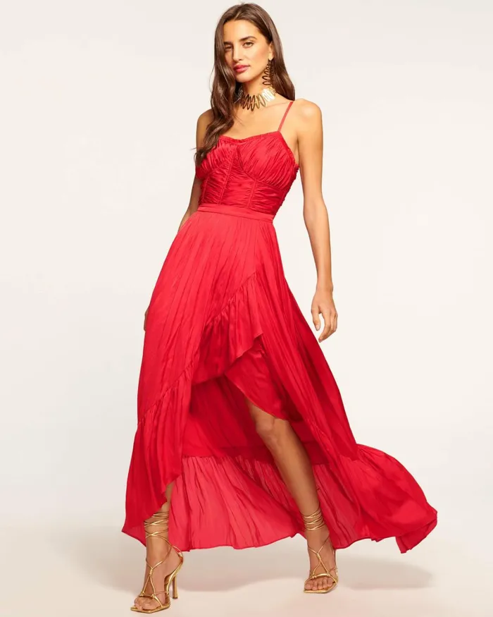 Women Braelyn Ruched Maxi Dress Soiree Red Ramy Brook Dresses Women Braelyn Ruched Maxi Dress Soiree Red Ramy Brook Dresses