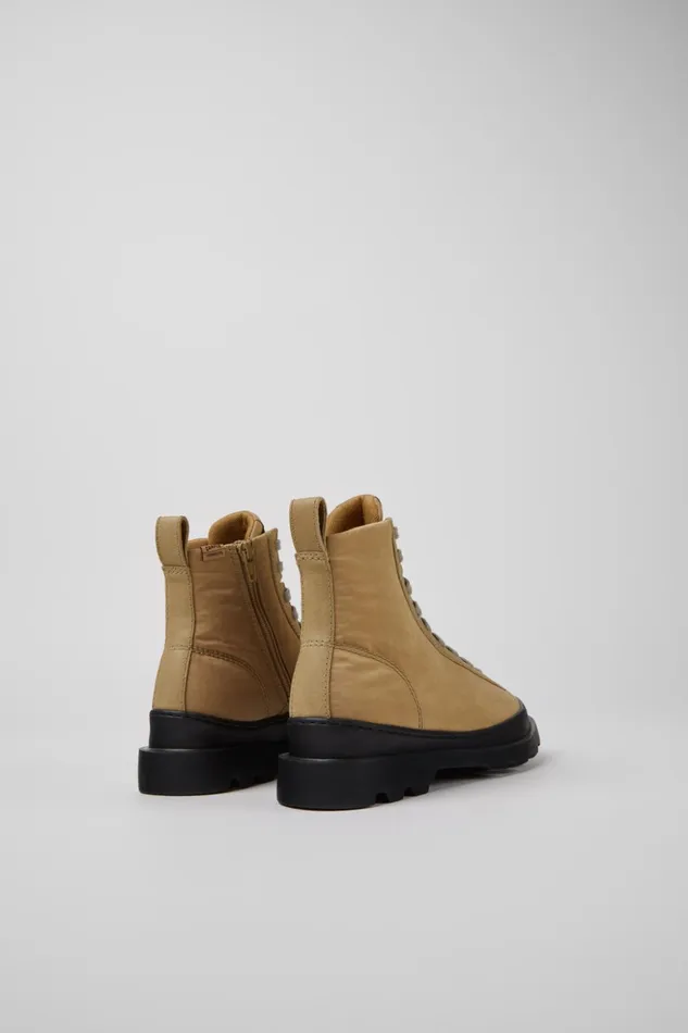 Women Brutus Beige Textile And Leather Ankle Boots Camper Ankle Boots Women Brutus Beige Textile And Leather Ankle Boots Camper Ankle Boots
