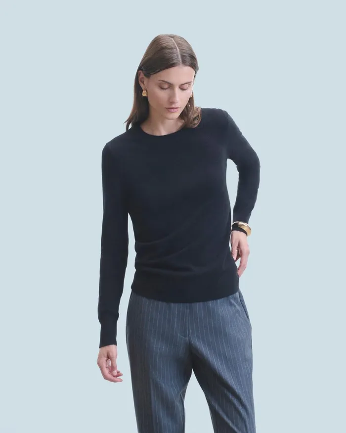 Women Cashmere Sweaters From Future Basic Crewneck Sweater Black