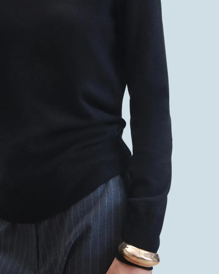Women Cashmere Sweaters From Future Basic Crewneck Sweater Black