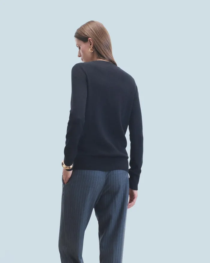 Women Cashmere Sweaters From Future Basic Crewneck Sweater Black