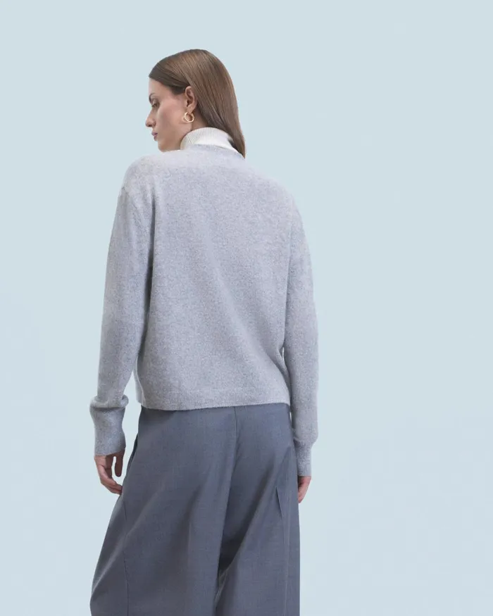 Women Cashmere Sweaters From Future Light Heart Cardigan Sweater Dark Heather Gray