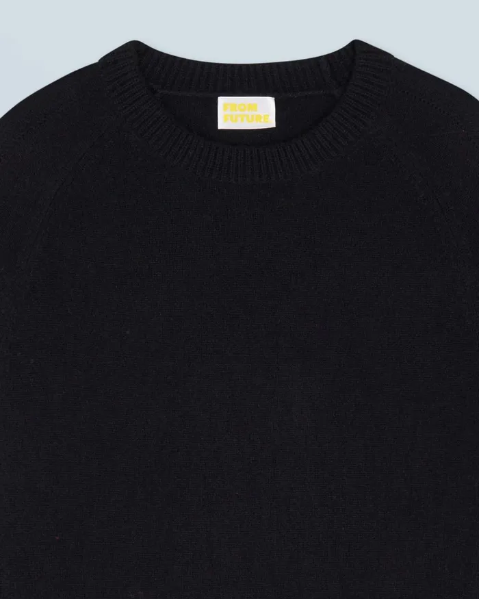 Women Cashmere Sweaters From Future Lightweight Oversized Crewneck Sweater Black