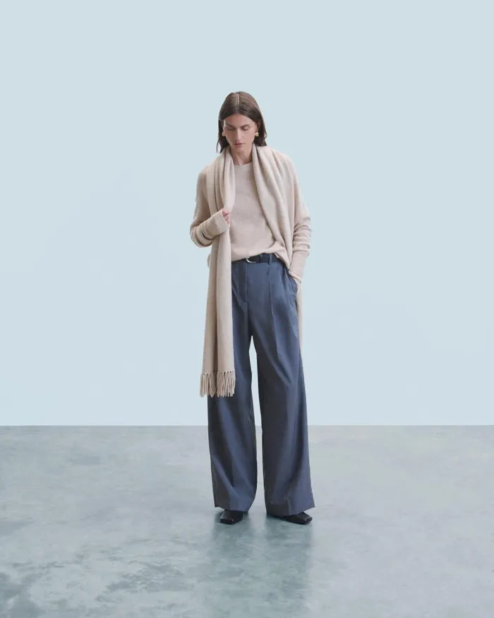 Women Cashmere Sweaters From Future Lightweight Oversized Crewneck Sweater Heather Beige