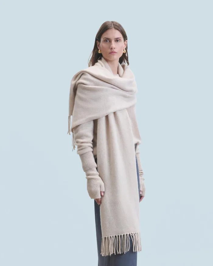Women Cashmere Sweaters From Future Lightweight Oversized Crewneck Sweater Heather Beige