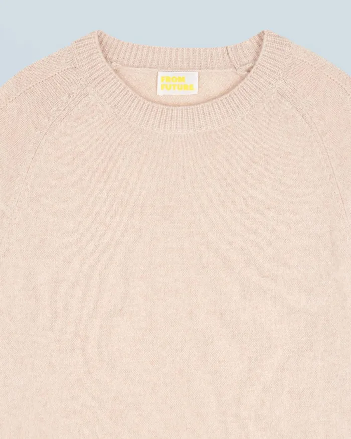 Women Cashmere Sweaters From Future Lightweight Oversized Crewneck Sweater Heather Beige