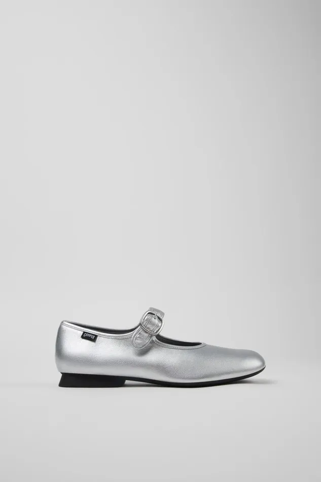 Women Casi Myra Silver Leather Shoes Camper Formal Shoes Women Casi Myra Silver Leather Shoes Camper Formal Shoes