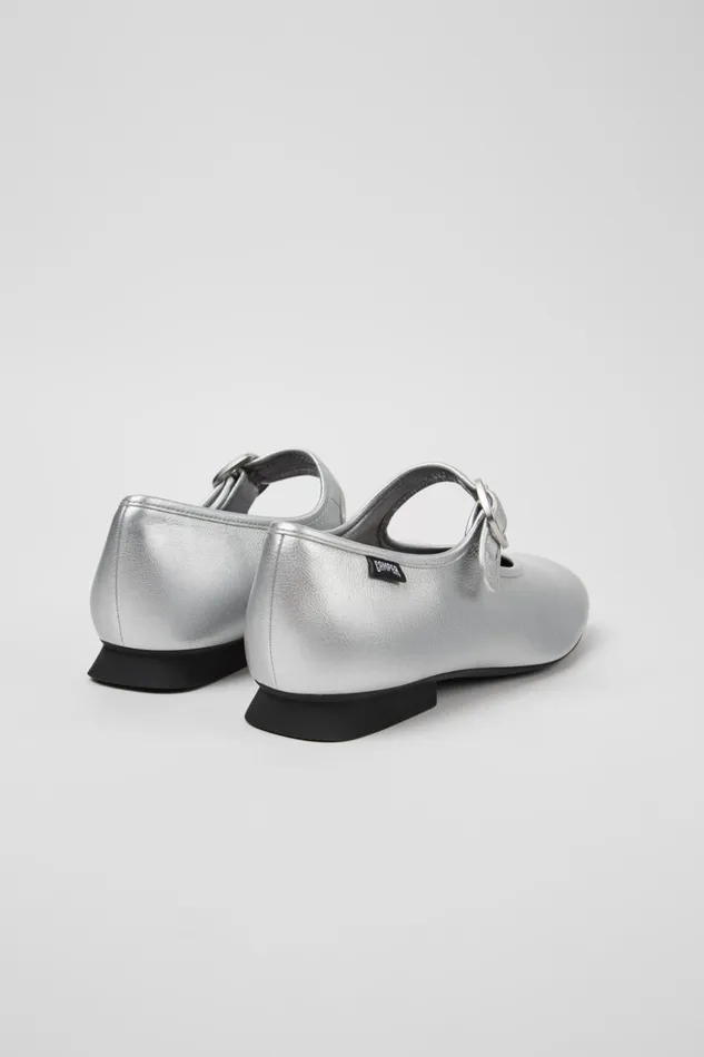 Women Casi Myra Silver Leather Shoes Camper Formal Shoes Women Casi Myra Silver Leather Shoes Camper Formal Shoes