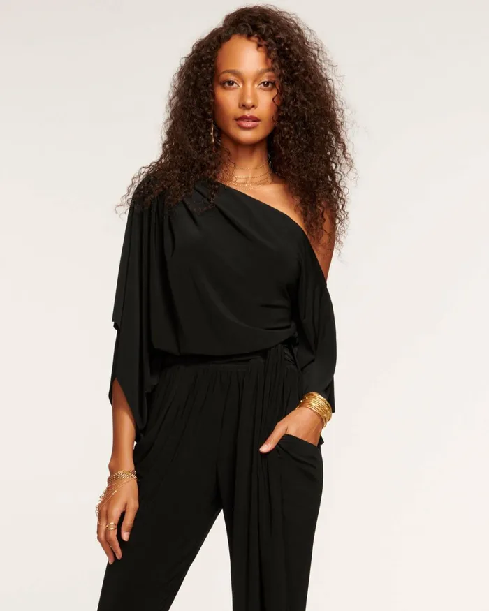 Women Catalina One Shoulder Jumpsuit Black Ramy Brook Dresses