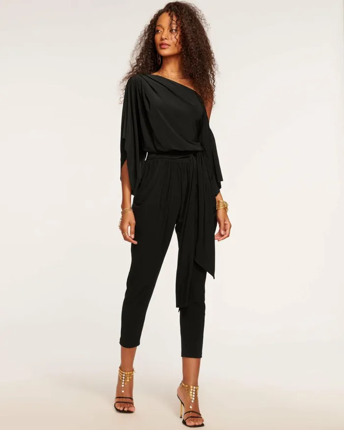 Women Catalina One Shoulder Jumpsuit Black Ramy Brook Dresses Women Catalina One Shoulder Jumpsuit Black Ramy Brook Dresses