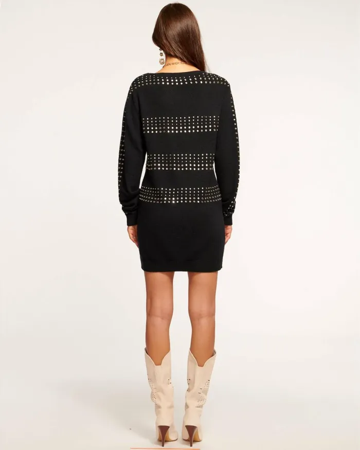 Women Celine Embellished Sweater Dress Black Ramy Brook Dresses Women Celine Embellished Sweater Dress Black Ramy Brook Dresses