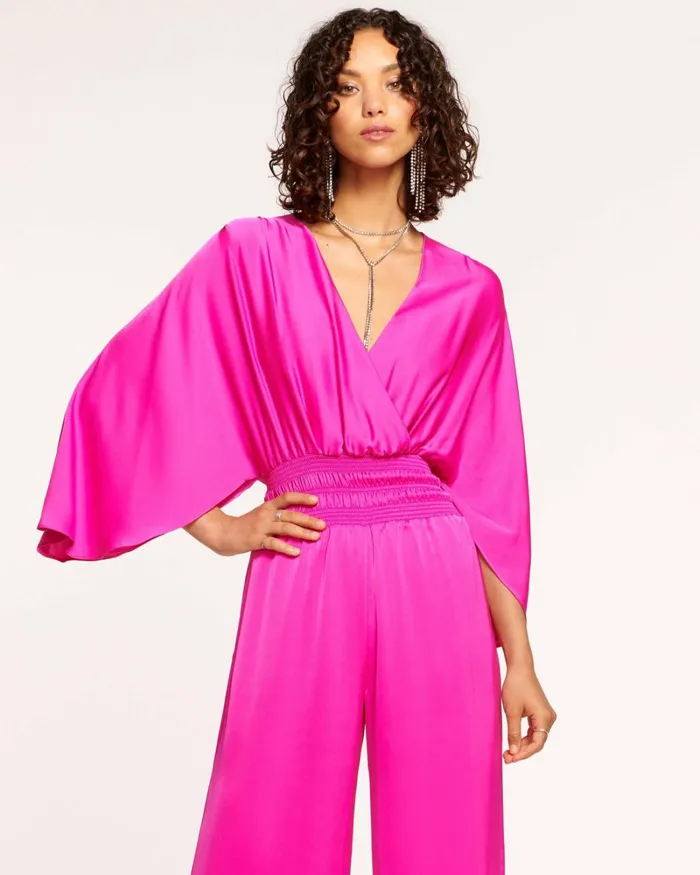 Women Cheri Wide Leg Jumpsuit Electric Pink Ramy Brook Dresses
