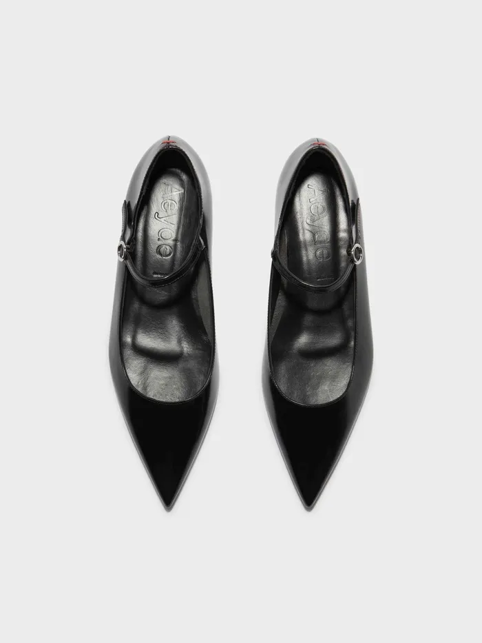 Women Cleo Polished Leather MaryJane Ballet Flats Aeyde Flats