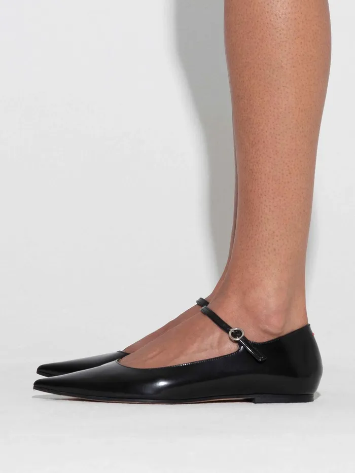 Women Cleo Polished Leather MaryJane Ballet Flats Aeyde Flats