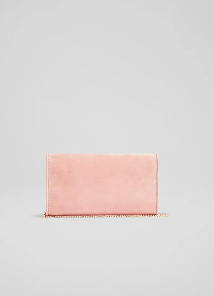 Women Clutch Bags LKBennett Dominica Clay Pink Suede Clutch Bag Women Clutch Bags LKBennett Dominica Clay Pink Suede Clutch Bag
